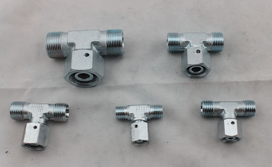 스위블 너트 Ｌ 시리즈와 미터 나사 바이트 유형 유압 파이프 어댑터 브랜치 티 맞춤